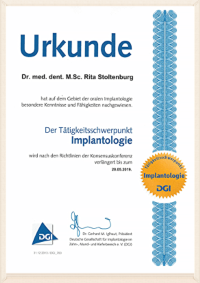 Dr Stoltenburg - Ästhetische Implantologie und Zahnmedizin in Berlin - Tätigkeitschwerpunkt - Rita
